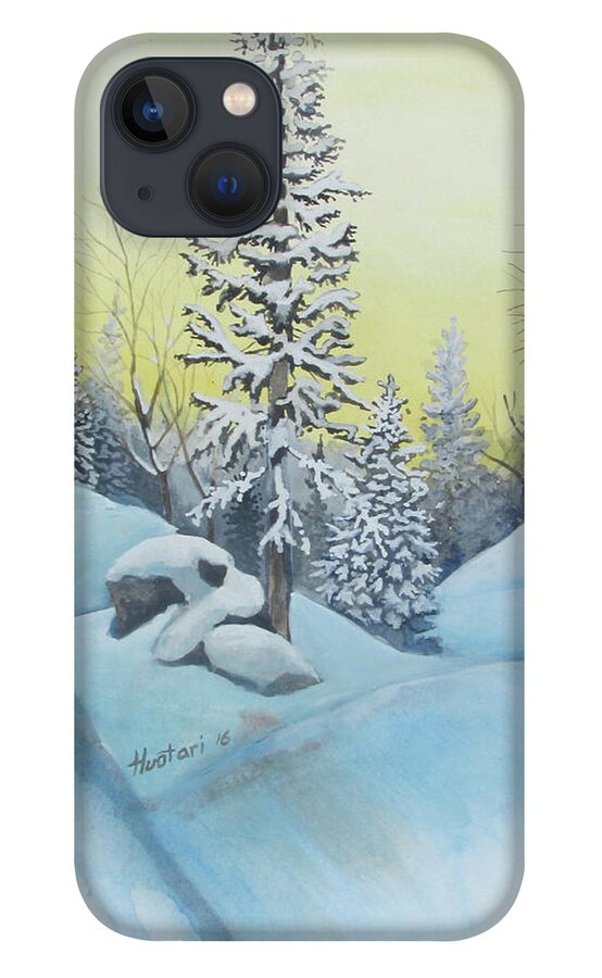Winter iPhone 13 Case featuring the painting February Morning by Rick Huotari