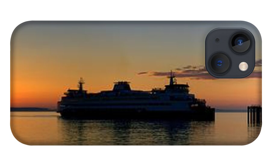 Ferry iPhone 13 Case featuring the photograph Ferry boat arrives to Mukilteo Ferry Terminal by Alexander Fedin