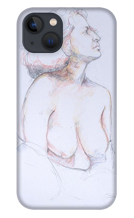  iPhone 13 Case featuring the painting Figure Study Profile 1 by Barbara Pease