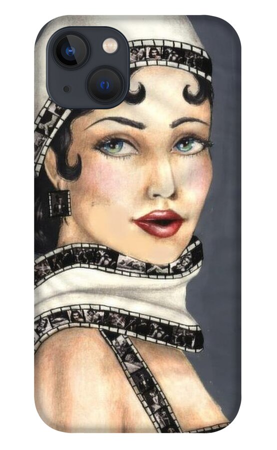Portrait iPhone 13 Case featuring the drawing Film 2 by Scarlett Royale