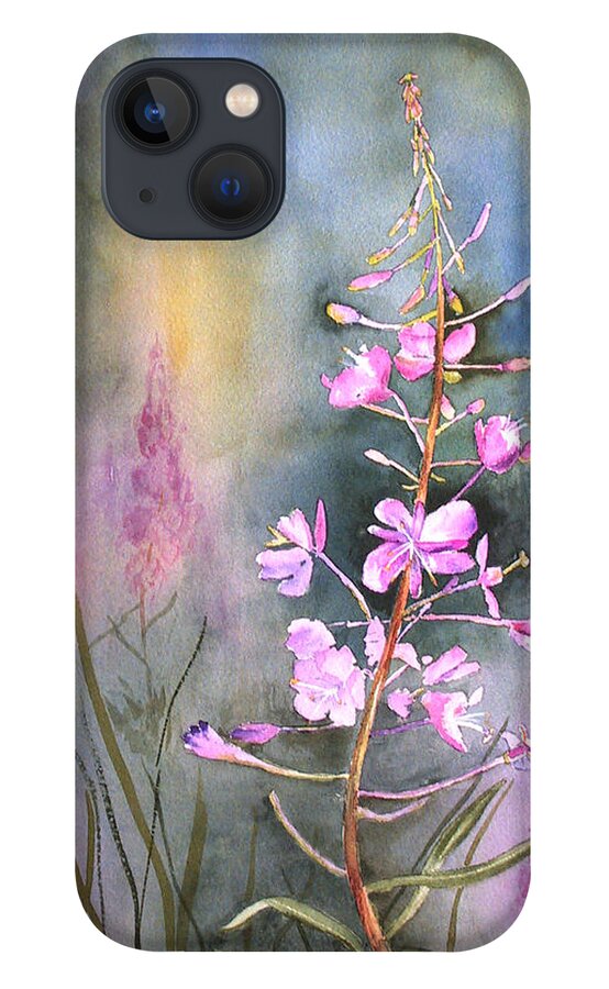 Flower iPhone 13 Case featuring the painting Fireweed by Marsha Karle
