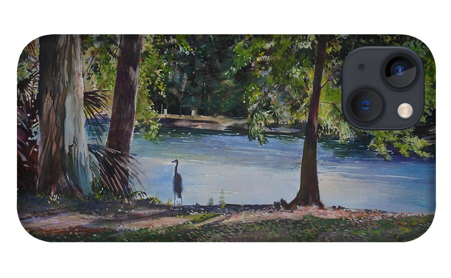 White Ibis iPhone 13 Case featuring the painting Fish Hunter's of Palmetto Dunes by P Anthony Visco