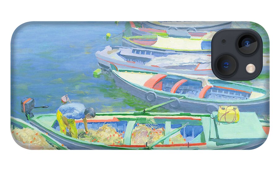 Rowing Boats iPhone 13 Case featuring the painting Fishing Boats by William Ireland
