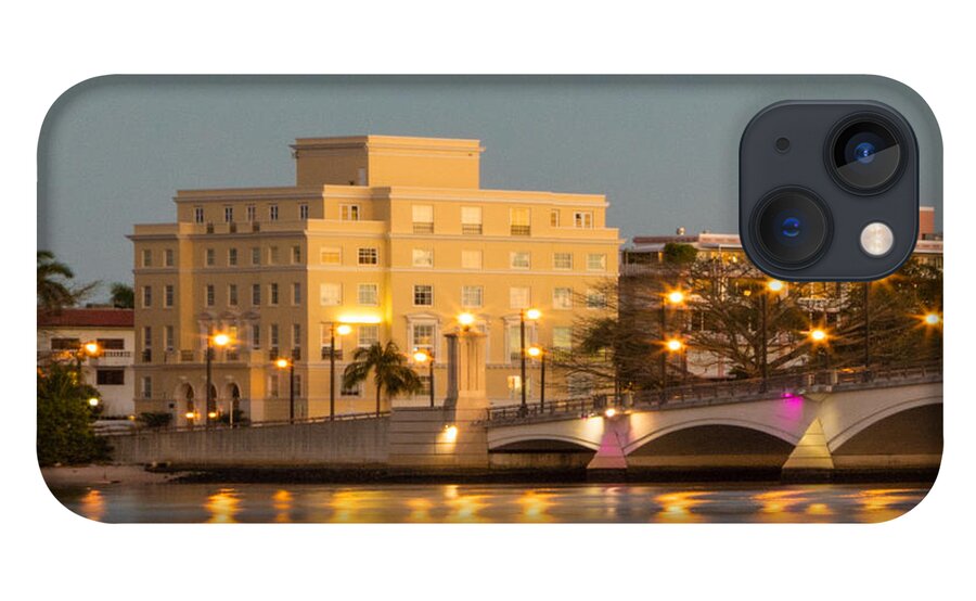 Boats iPhone 13 Case featuring the photograph Flagler Bridge in Lights by Debra and Dave Vanderlaan