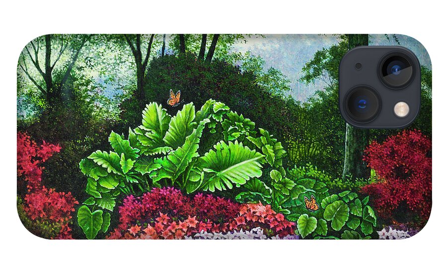 Flower iPhone 13 Case featuring the painting Flower Garden X by Michael Frank