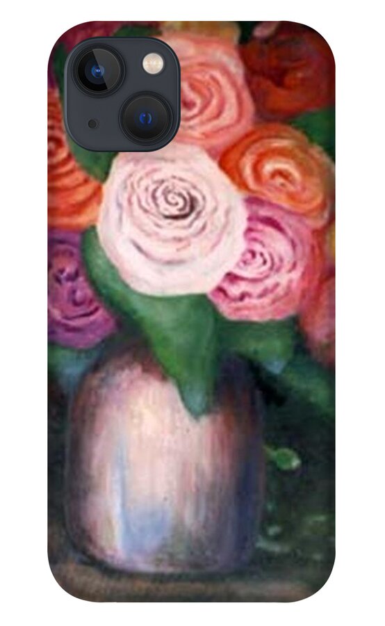 Flowers iPhone 13 Case featuring the painting Flower Spirals by Jordana Sands