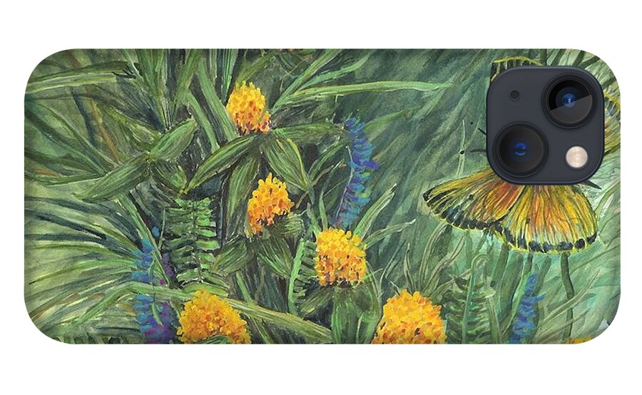 Grass iPhone 13 Case featuring the painting Flower study eleven by Darren Cannell