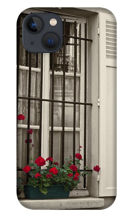 Paris iPhone 13 Case featuring the photograph Flowers in Paris windowbox by Sheila Smart Fine Art Photography