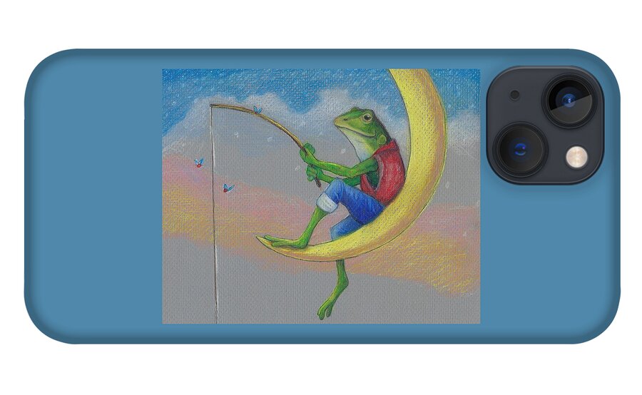 Frog iPhone 13 Case featuring the drawing Fly Fishin' by Cynthia Westbrook