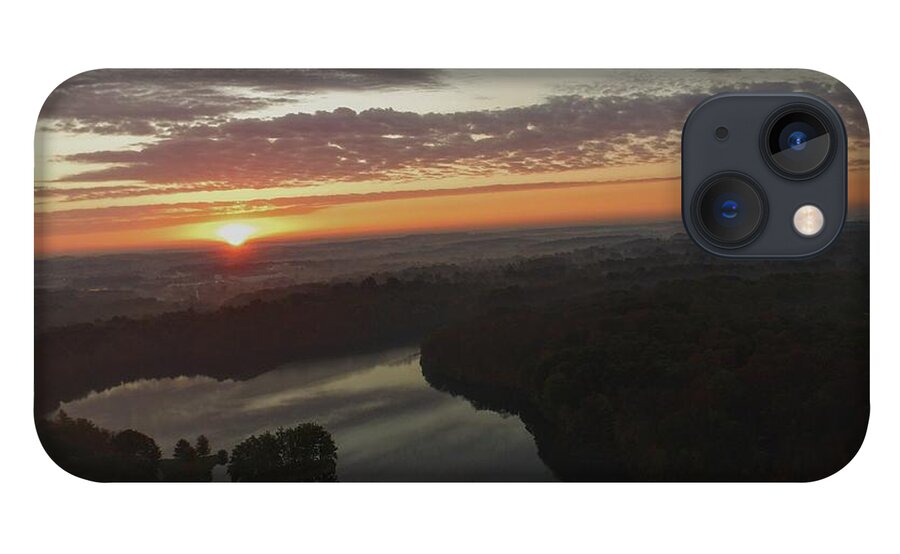  iPhone 13 Case featuring the photograph Foggy Sunrise From 400 Feet by Brad Nellis