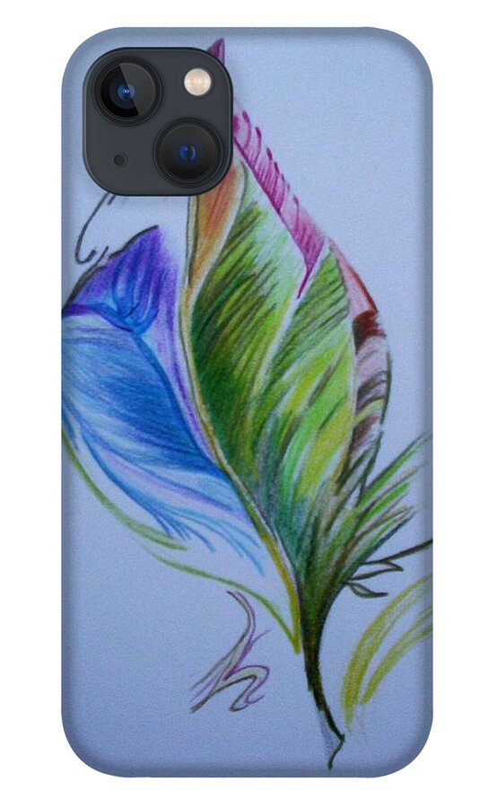 Abstract iPhone 13 Case featuring the drawing For Starters by Suzanne Udell Levinger