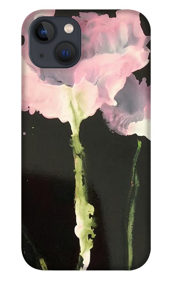 Peach Wild Flowers iPhone 13 Case featuring the painting For You by Tommy McDonell