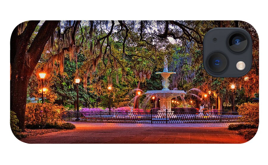 Savannah iPhone 13 Case featuring the photograph Forsythe Park Evening by Diana Powell