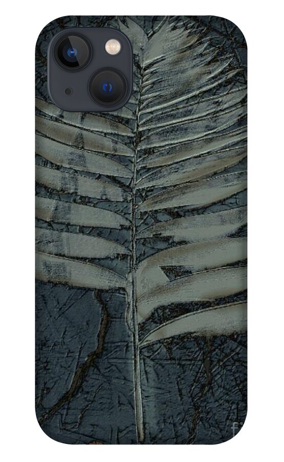 Digital Art iPhone 13 Case featuring the digital art Fossil Palm by Delynn Addams