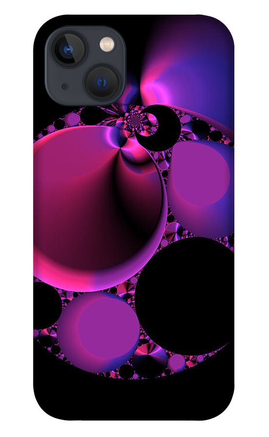 Pink Fractal iPhone 13 Case featuring the digital art Fractal 104 by Judi Suni Hall