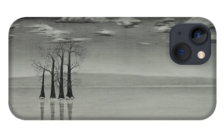 Lake iPhone 13 Case featuring the drawing Frozen Lake by Gregory Lee
