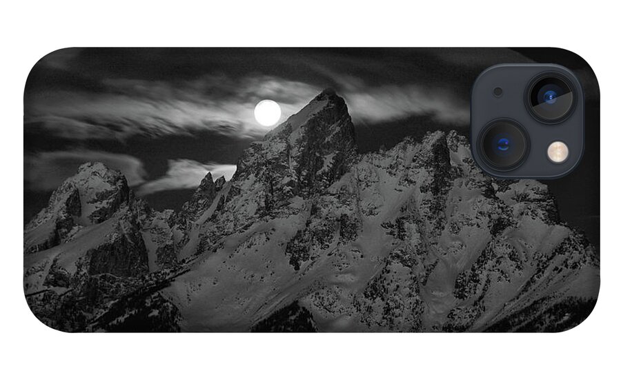 Full Moon Over The Cathedral Group iPhone 13 Case featuring the photograph Full Moon Over the Cathedral Group by Raymond Salani III