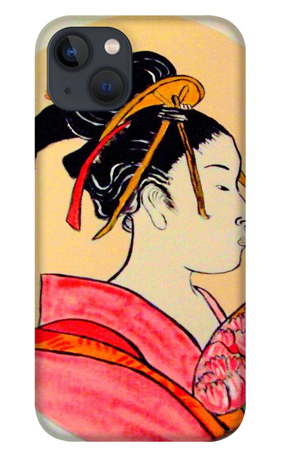 Geisha Girls iPhone 13 Case featuring the painting Geisha in the house of pleasure by Rusty Gladdish