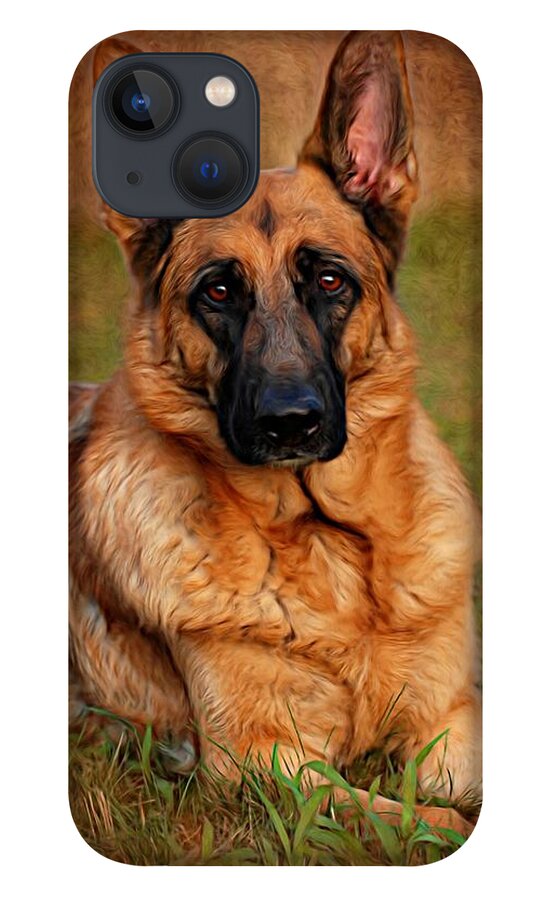 German Shepherds iPhone 13 Case featuring the photograph German Shepherd Dog Portrait by Angie Tirado