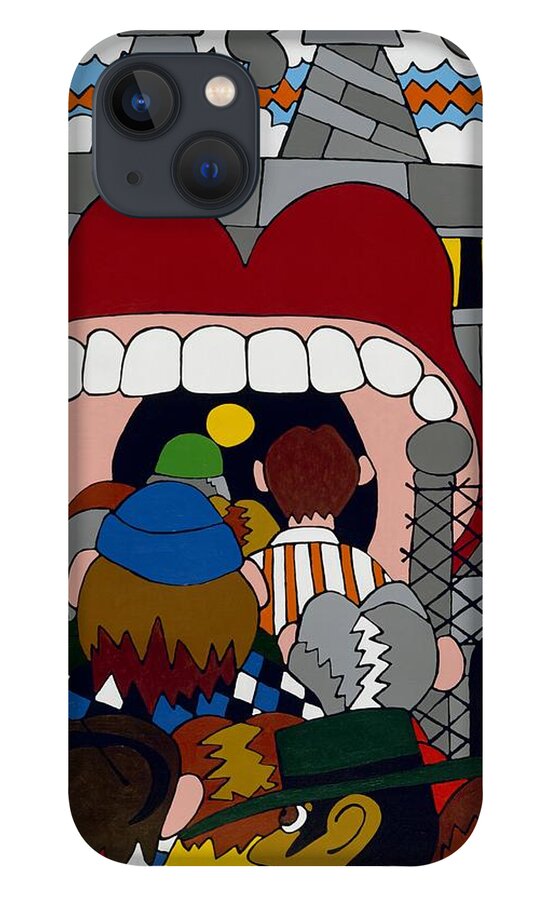 Factory Building iPhone 13 Case featuring the painting Get A Job by Rojax Art