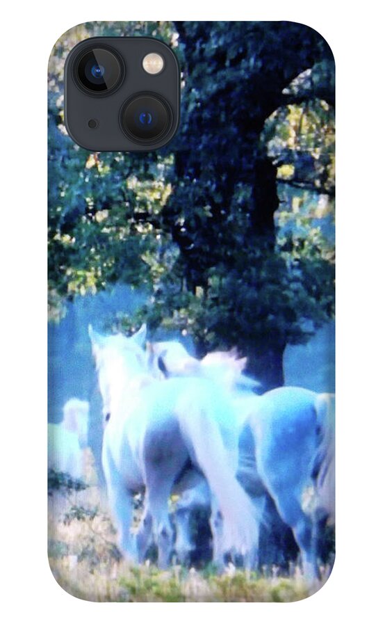 Horses iPhone 13 Case featuring the digital art Ghost Horses by Susan Esbensen