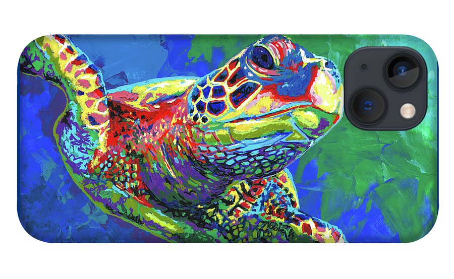 Sea Turtle iPhone 13 Case featuring the painting Giant Sea Turtle by Maria Arango