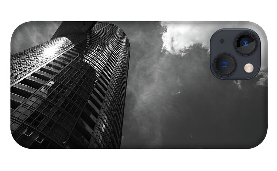 Architecture iPhone 13 Case featuring the photograph Gleammer Too In Black And White by Kreddible Trout