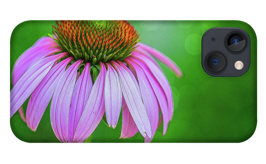Flower iPhone 13 Case featuring the photograph Glowing Cone Flower by Cathy Kovarik
