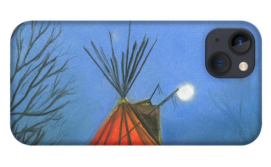 Tepee iPhone 13 Case featuring the pastel Glowing Tepee by Sheila Johns