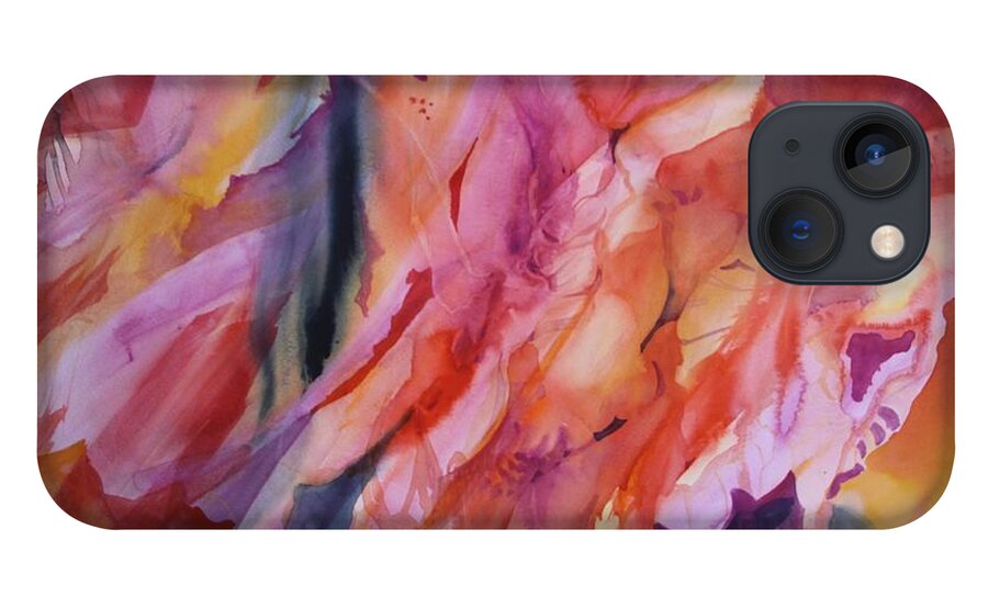 Flame iPhone 13 Case featuring the painting Going with the Flow by Donna Acheson-Juillet