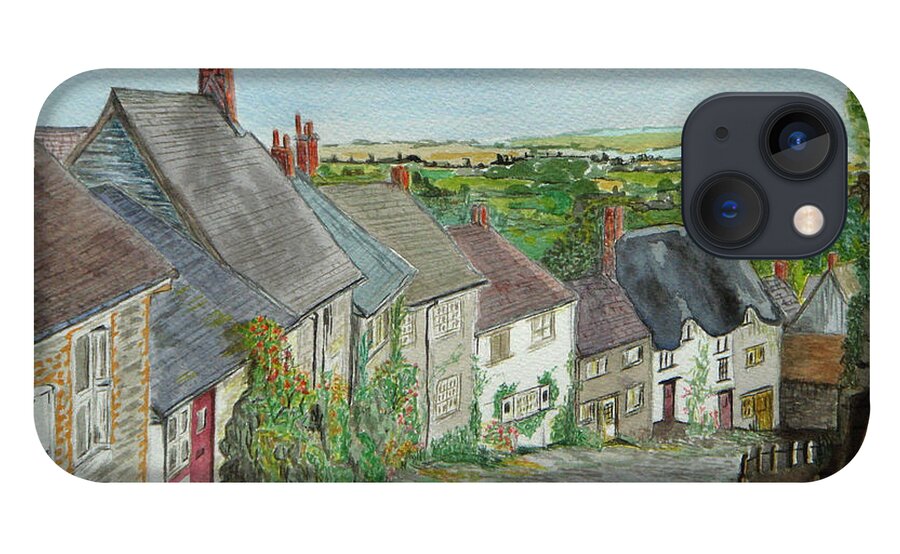 Gold Hill Shaftesbury iPhone 13 Case featuring the painting Gold Hill Shaftesbury by Yvonne Johnstone
