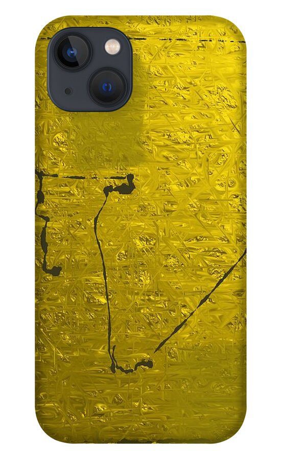 Victor Shelley iPhone 13 Case featuring the digital art Gold Parchment by Victor Shelley