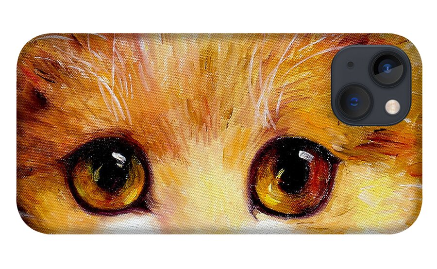 Portrait iPhone 13 Case featuring the painting Golden Eye by Shijun Munns
