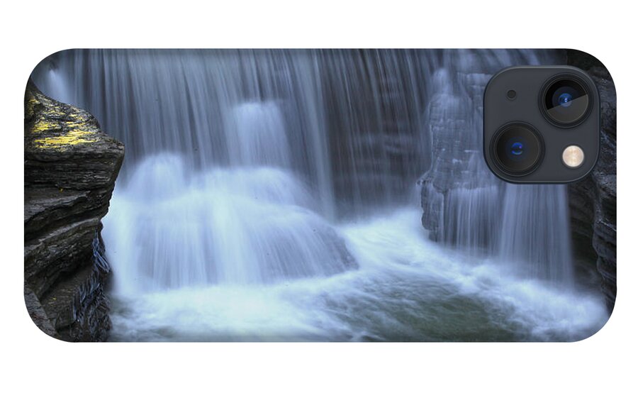Waterfall Water Stream River Falls Fall Golden iPhone 13 Case featuring the photograph Golden ledge by Robert Och