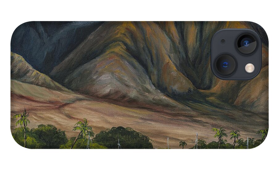 Landscape iPhone 13 Case featuring the painting Golden Light West Maui by Darice Machel McGuire