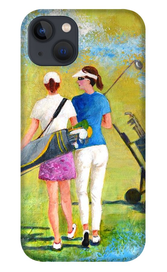 Golf iPhone 13 Case featuring the painting Golf buddies #1 by Betty M M Wong