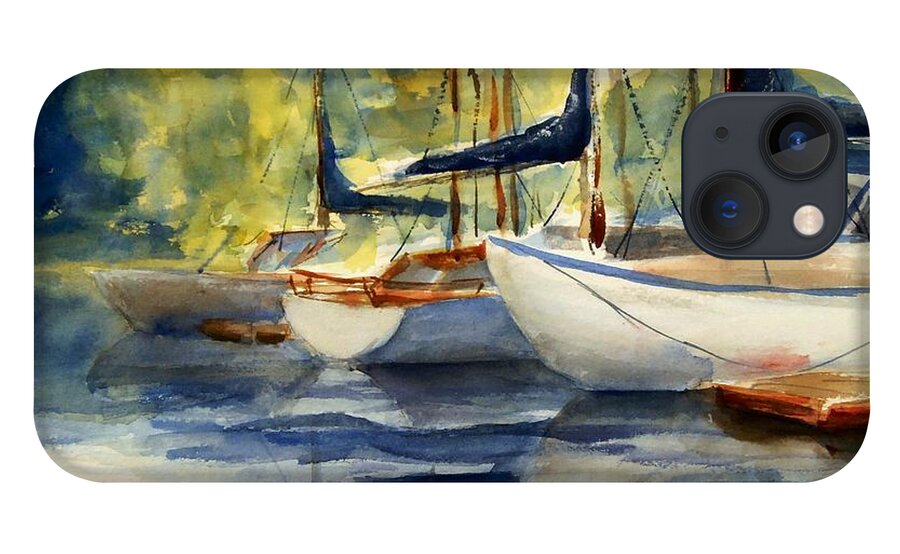 Sailing iPhone 13 Case featuring the painting Going Sailing by Petra Burgmann