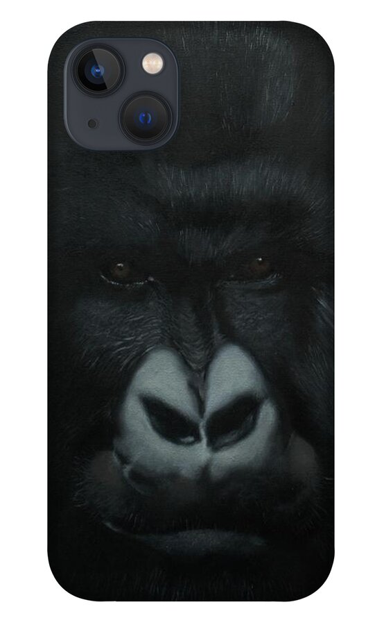Monkey iPhone 13 Case featuring the painting Gorille by Jean Yves Crispo
