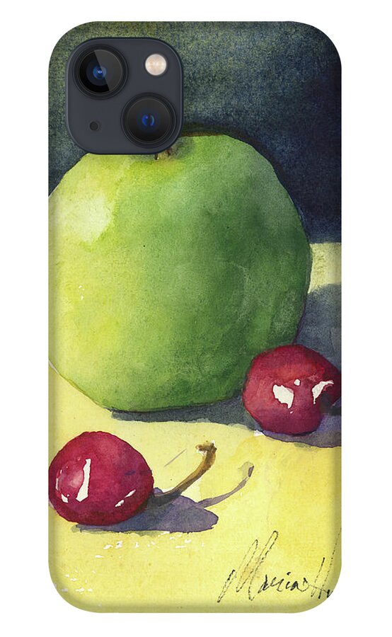 Fruit iPhone 13 Case featuring the painting Granny Smith and Friends by Maria Hunt