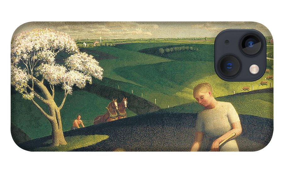 Grant Wood iPhone 13 Case featuring the painting Grant Wood by MotionAge Designs