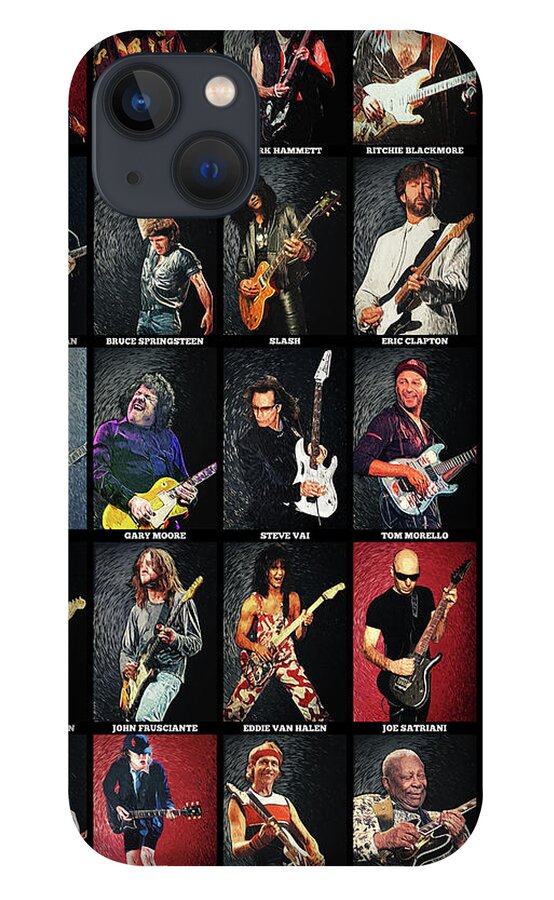 Guitar iPhone 13 Case featuring the digital art Greatest Guitarists Of All Time by Zapista OU