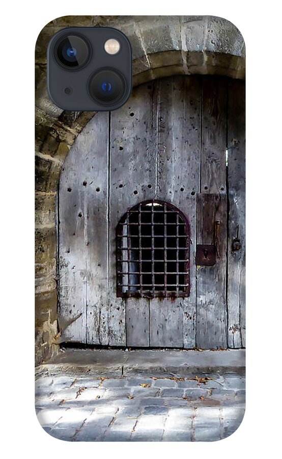 Door iPhone 13 Case featuring the photograph Guard Tower Door - Rothenburg by Pamela Newcomb