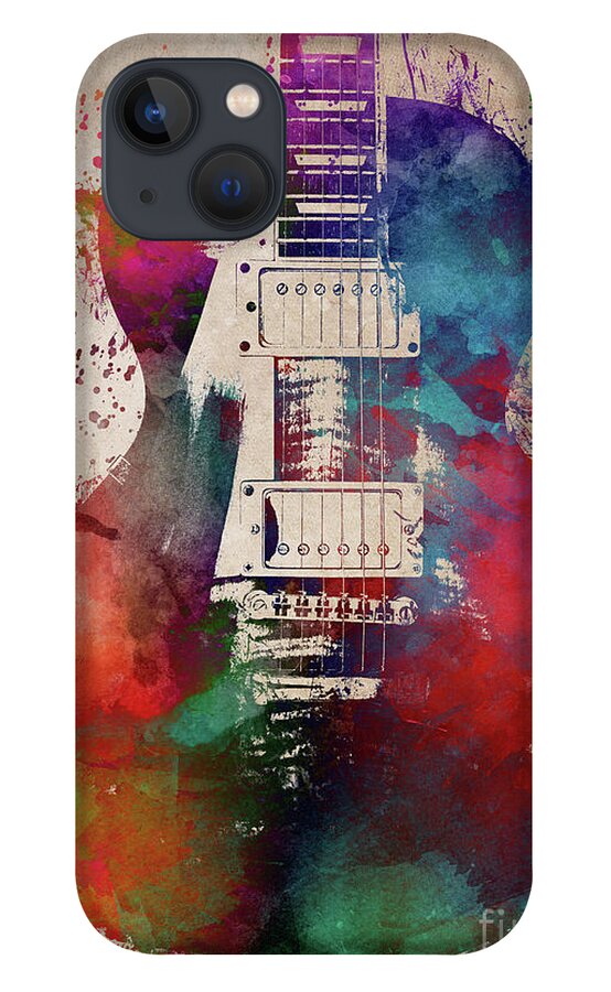 Guitar iPhone 13 Case featuring the digital art Guitar Art by Justyna Jaszke JBJart