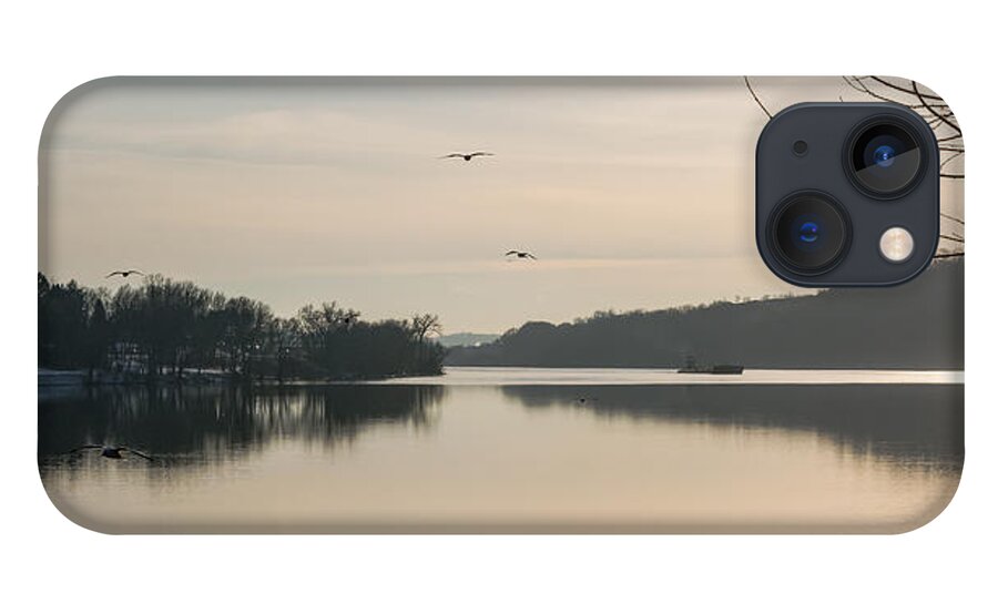 Gulls iPhone 13 Case featuring the photograph Gulls Over the Ohio by Holden The Moment
