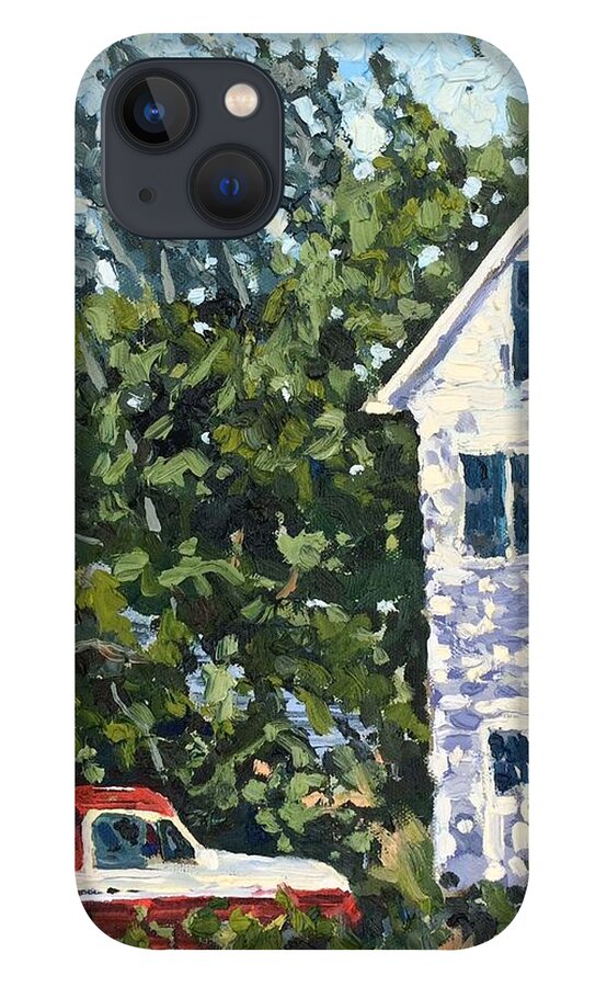 Plein Air iPhone 13 Case featuring the painting Gus at Grandma's by Les Herman