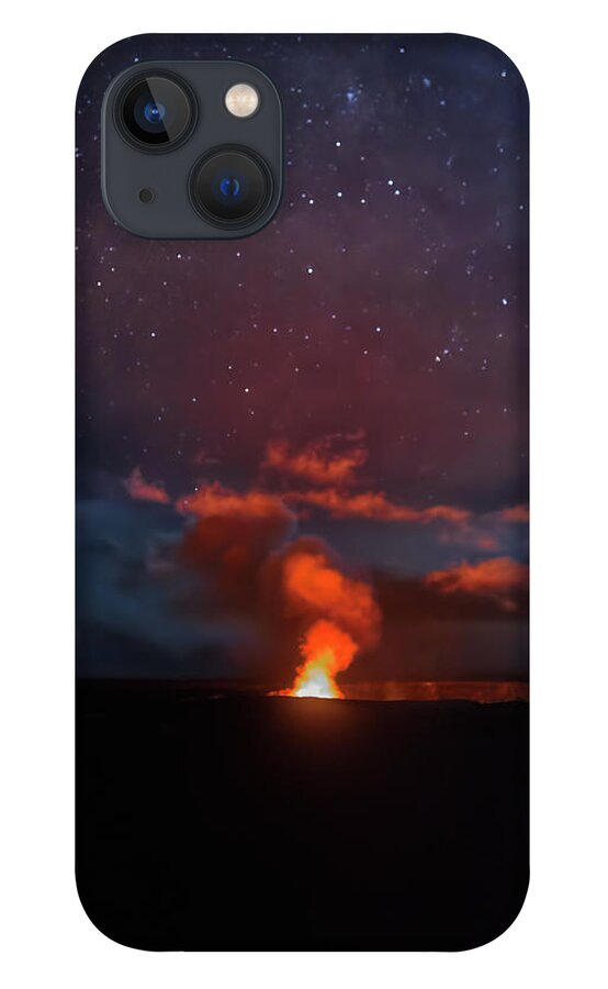 Halemaumau Crater iPhone 13 Case featuring the photograph Halemaumau Crater at Night by Susan Rissi Tregoning