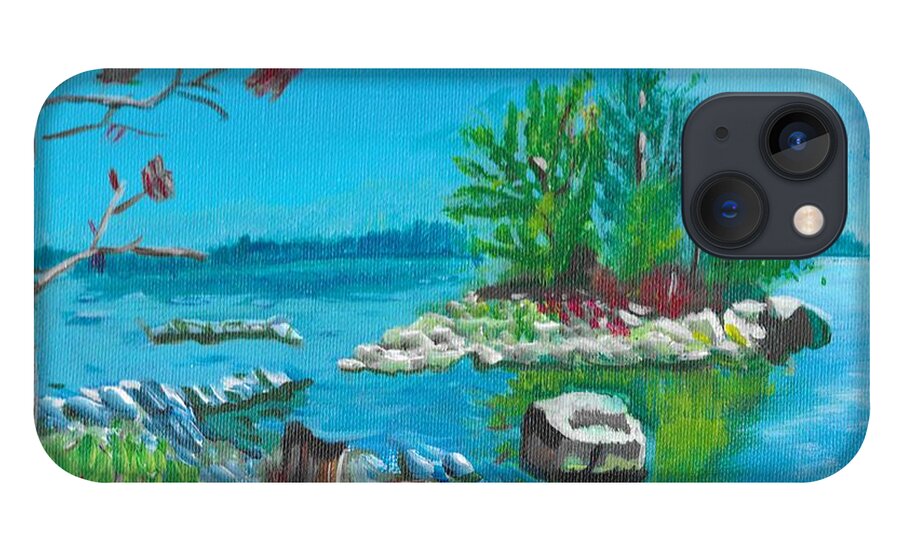 Landscape iPhone 13 Case featuring the painting Hamilton inner bay by David Bigelow