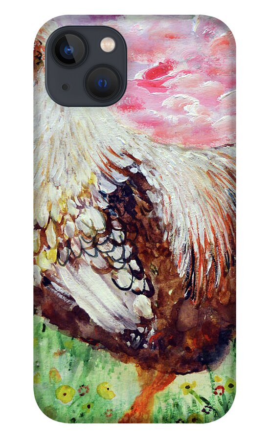 Happy Chicken iPhone 13 Case featuring the painting Happy Chicken by Ashleigh Dyan Bayer
