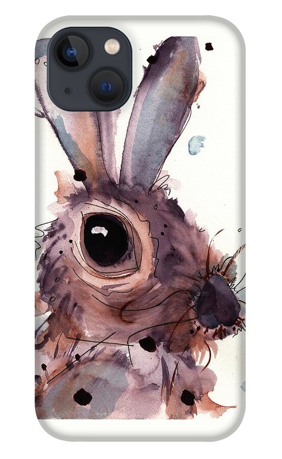 Hare iPhone 13 Case featuring the painting Hare by Dawn Derman