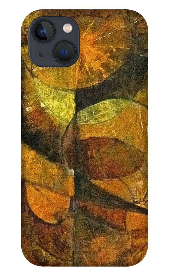 Abstract iPhone 13 Case featuring the painting Harvest by Barbara O'Toole